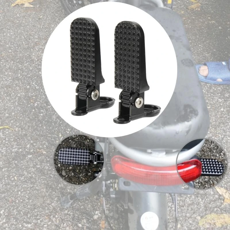 A2UC 1 Pair Folding Footrest Electric Scooter Pedals Replacement Pedals Foldable Pegs