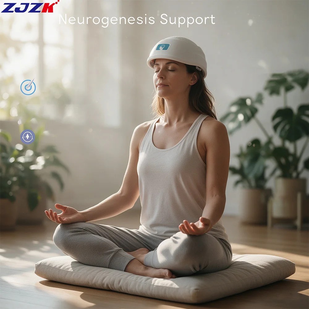 ZJZK 810nm PBM Brain Therapy Helmet 4480 Diodes Red Light Brain Stimulation Device for Neurological Disorders Chronic Migraines
