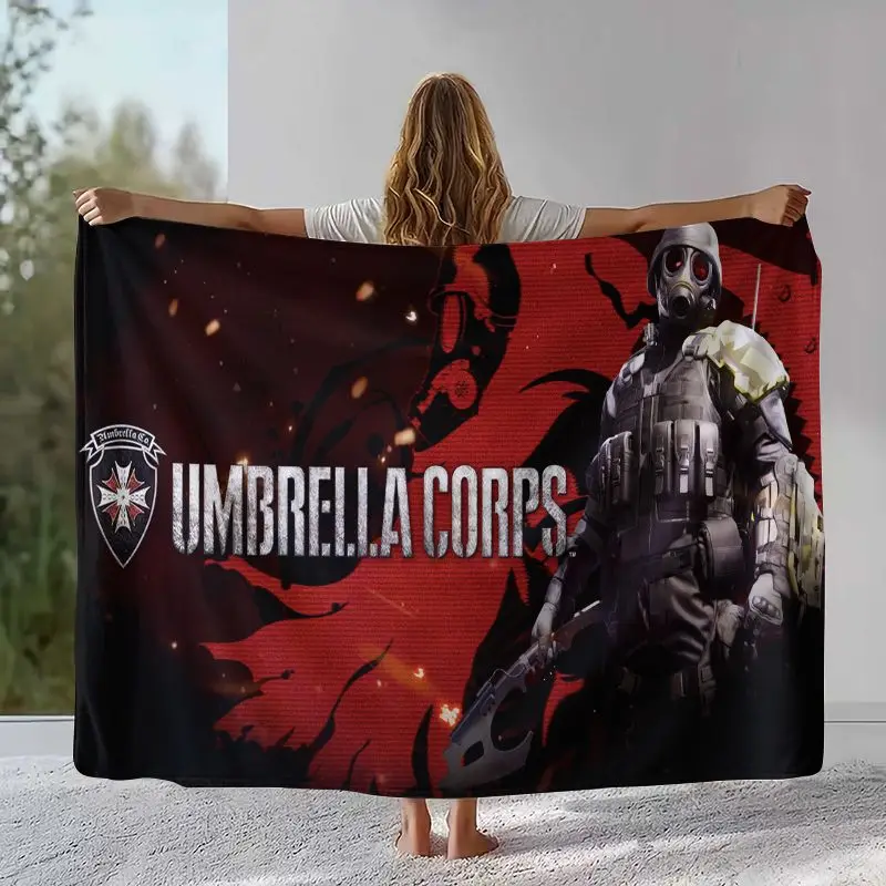 Vintage Game R-Resident Evil Leon Soft Flannel Throw Blanket,Cozy Blanket for Bed,Sofa,Living Room,Picnic,Camping,Home Decor