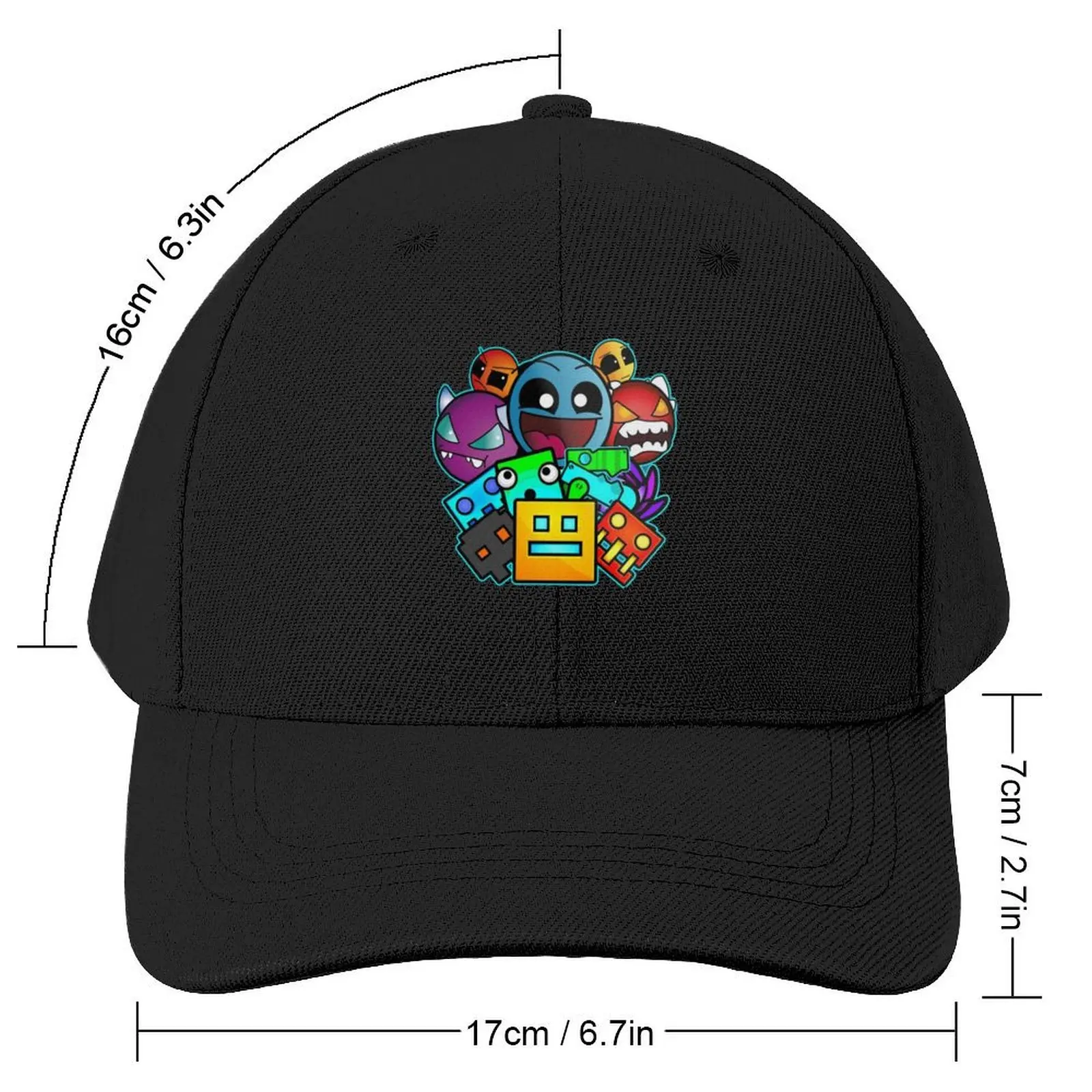 Geometric Dash Baseball Cap Golf Cap black Hats For Men Women's