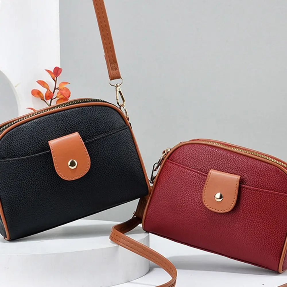 ポータブルで上品な小型クロスボディバッグ PUレザー 韓国風 ニッチショルダーバッグ 無地 ママバッグ シンプルスクエアバッグ ショッピングバッグ