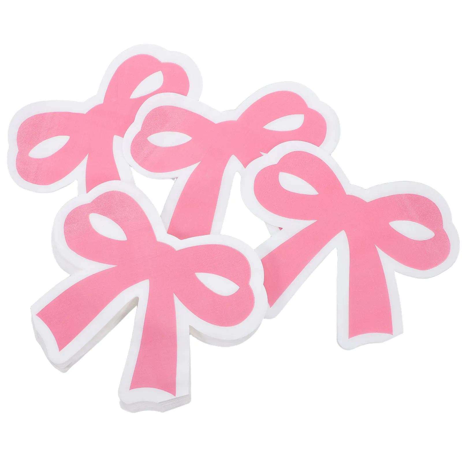 40 Servilletas con Lazo Rosadas, Papel Desechable, Ideales para Fiestas de Cumpleaños de Niñas, Té, Almuerzo, Servilletas Desechables con Lazo para Fiestas