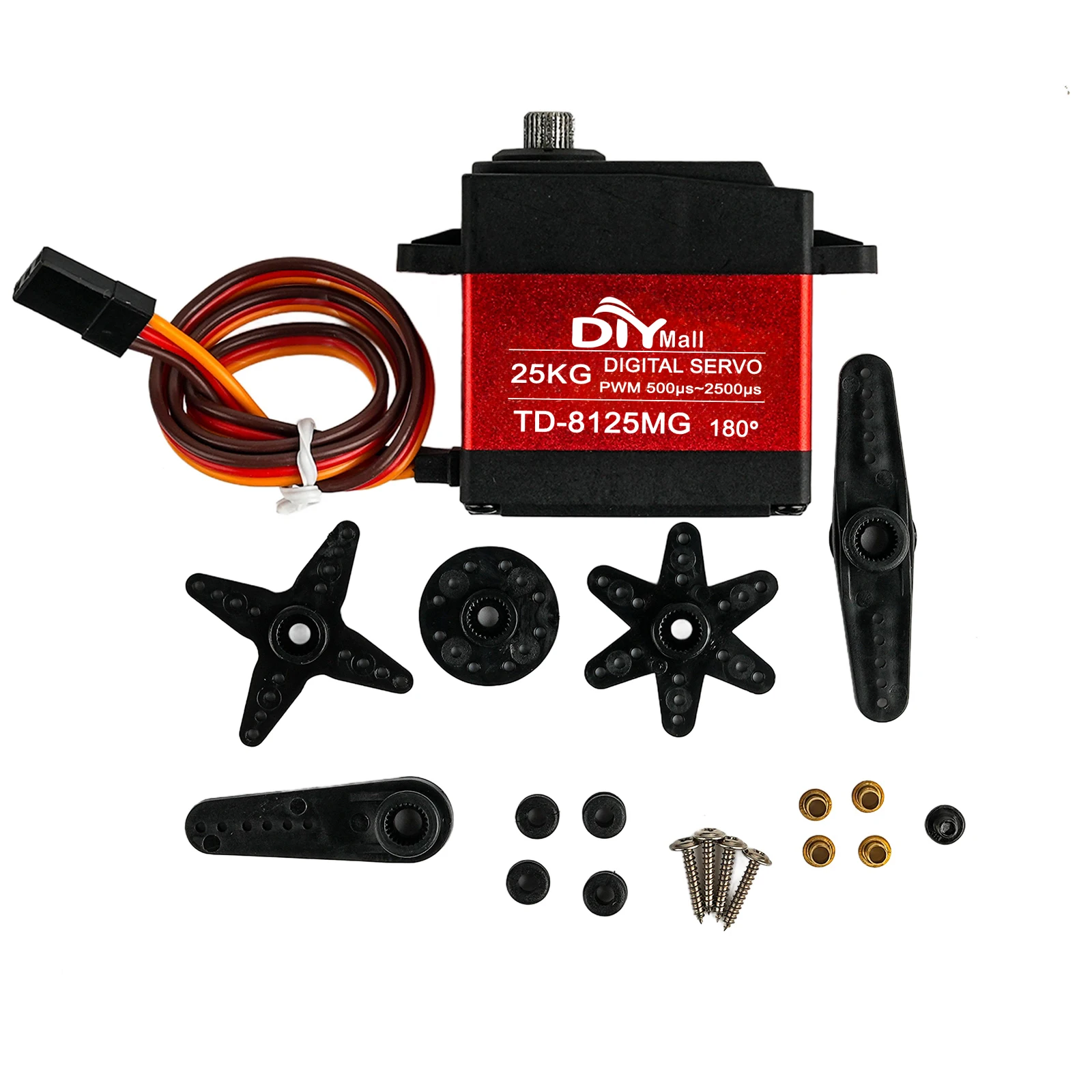 TD-8125MG 25KG PWM Servo numérique 360/270/180 degrés étanche couple élevé engrenage métallique 25T bras pour bricolage Robot RC voiture bateau sur chenilles