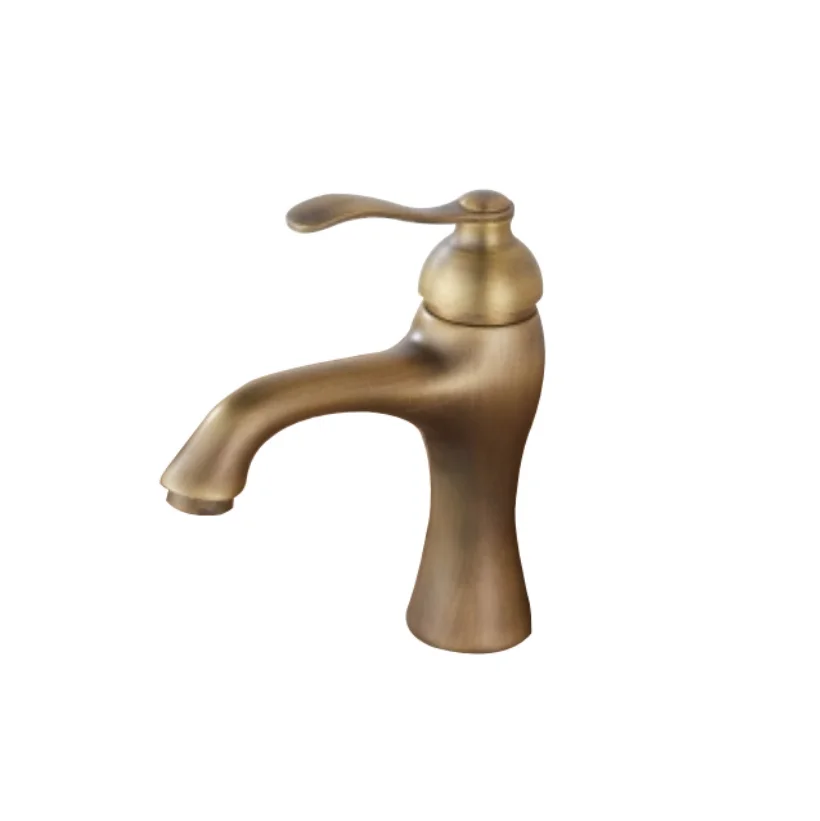 Retro Faucet, Brass Basin, Faucet, Classic Bathroom, Golden Ceramic Handle, Cold and Hot Water