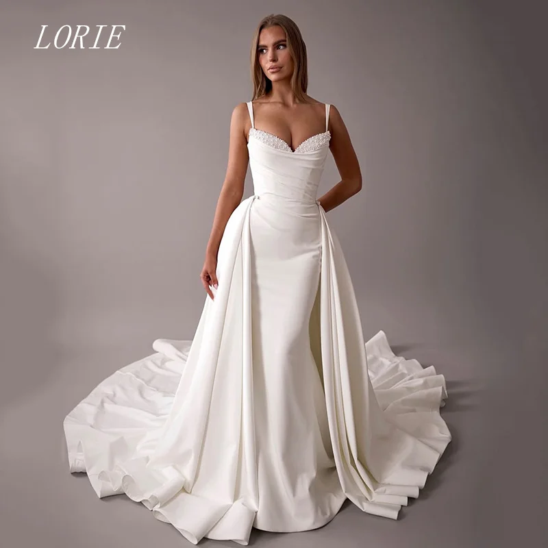 ローリー クラシック マーメイド ウェディングドレス スパゲッティストラップ ブライダルドレス 高級ボタン ウェディングドレス カスタマイズ 2026