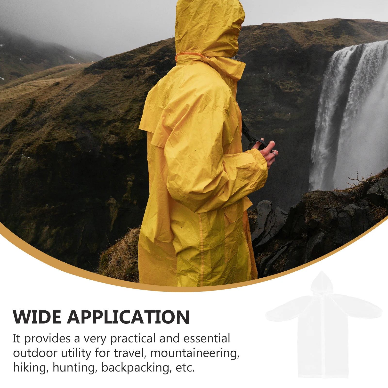 

3Pcs Outdoor Rain Ponchos Waterproof Tear Resistant Hooded Raincoat for Hiking Backpacking Travel Adults Raincoat
