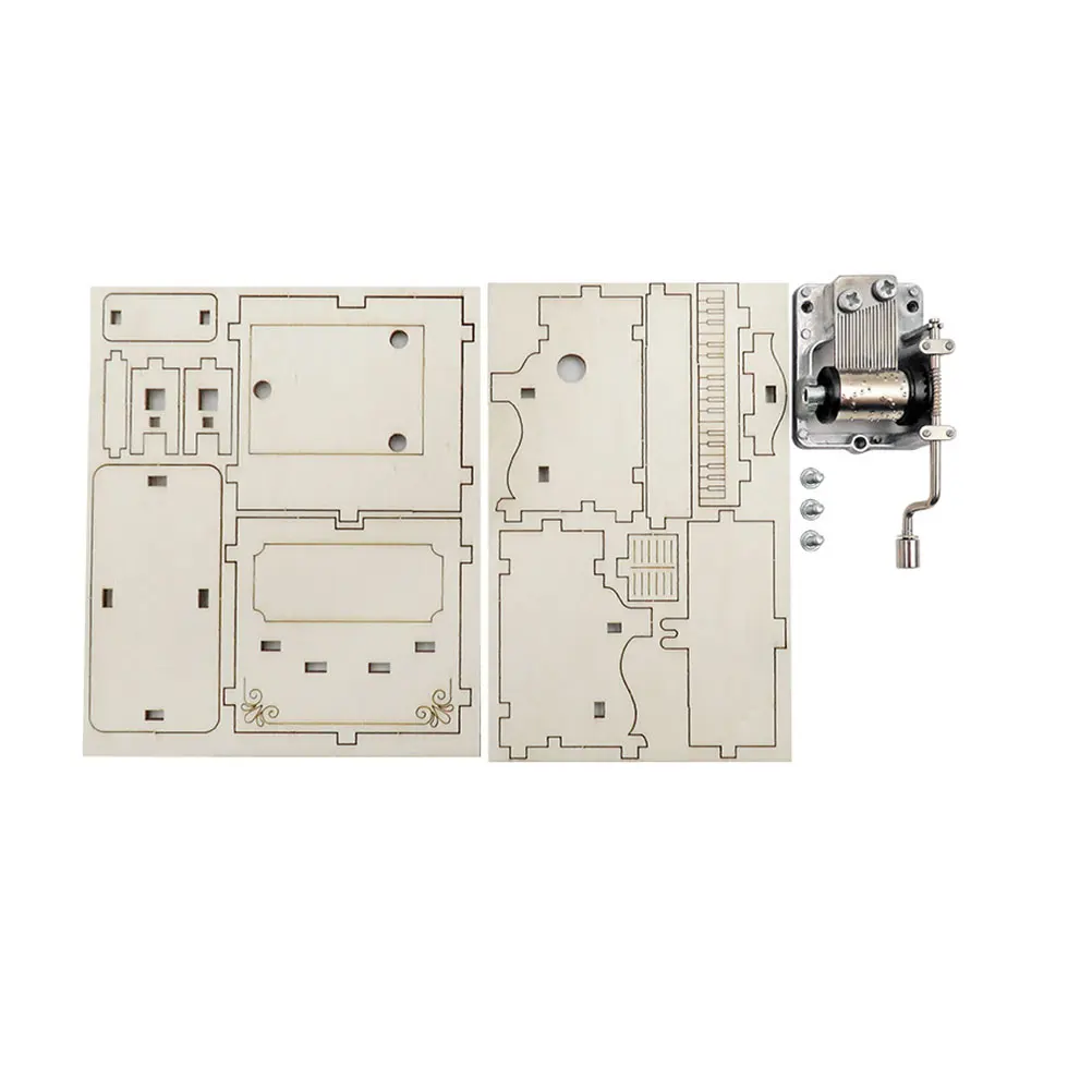 Music Box Handmade Assembled Piano Shape Educational Creative Gift For Kids Girls Birthday Holiday Wedding Present