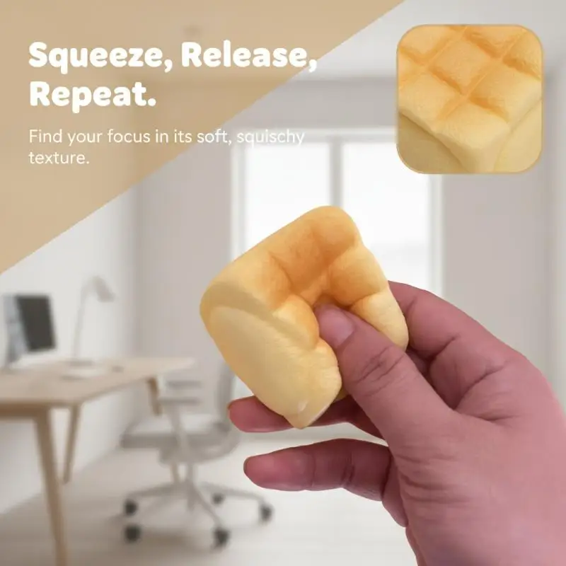 2PCS Arrival Stress-Relief Slow-Rebound 9-Cell Mini Bread Sticky Filled Simulated Toy For Boys & Girls Gift