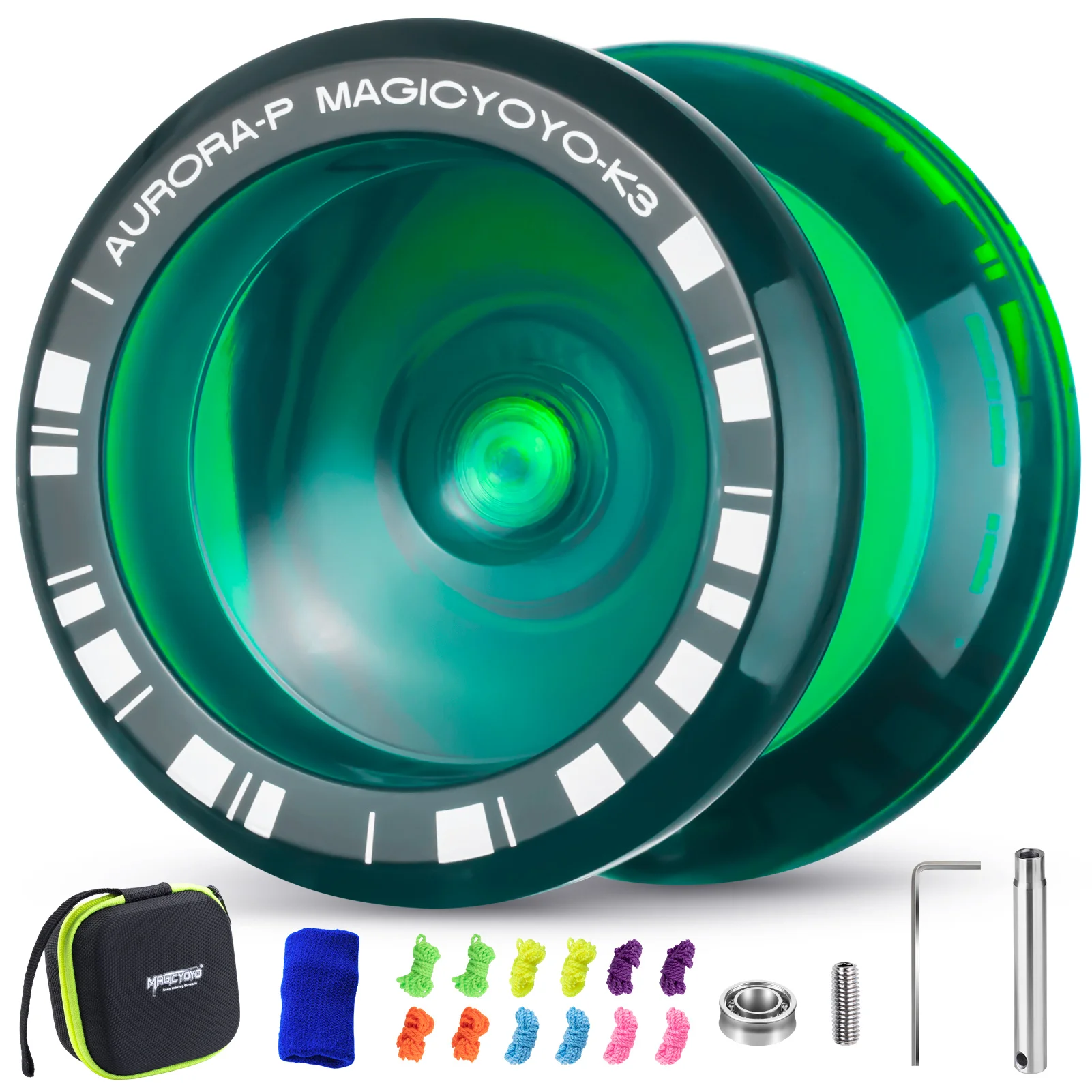 MAGICYOYO K3 Aurora-p Yoyo per bambini, Yoyo reattivo per principianti, Yoyos di trucco professionale con cuscinetto extra non risponibile