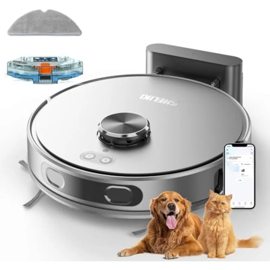 Robot Vacuum and Mop Mapping Robotic Vacuums Cleaner with LiDAR Navigation Smart and Strong Suction WiFi/App/Alexa/Voice Contro