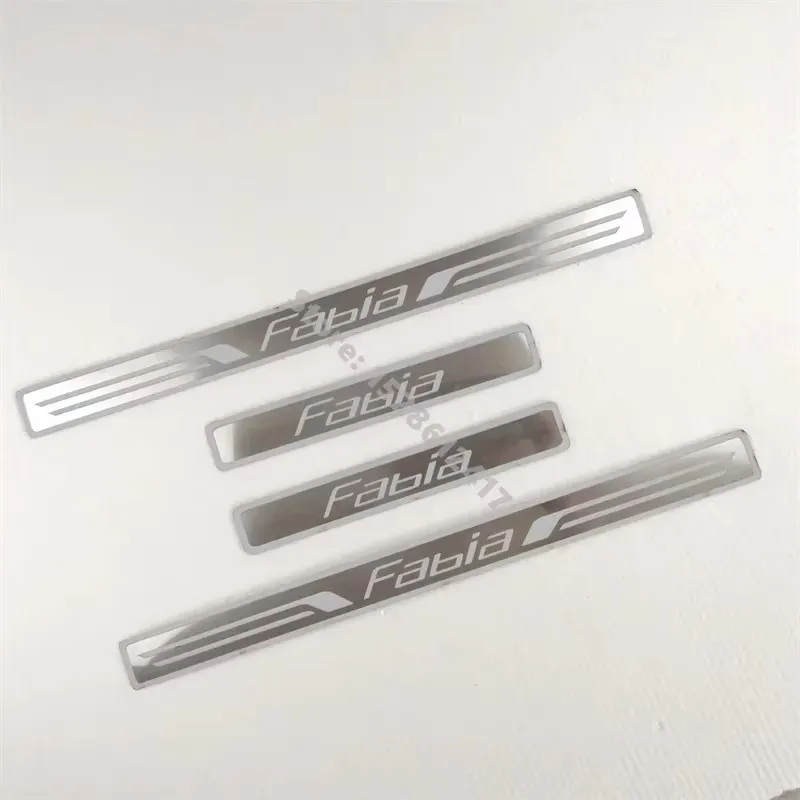 For Skoda Fabia 2006 2007 2008 2009~2024 car Accessories Door sill scuff plates thresholds protector Stickers Welcome Pedal