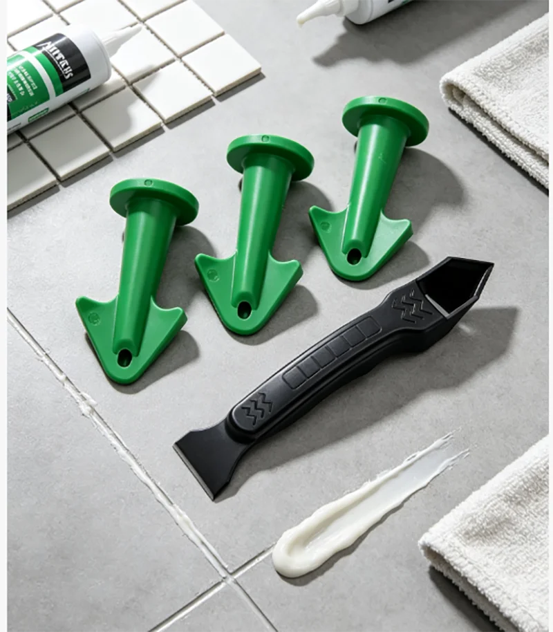 1PC Sealant Scraper 3PC Trowel Nozzle Plus  Silicone Caulking Tools Kits Sealant Nozzle Caulking Epoxy Piston Nozzle Accessories