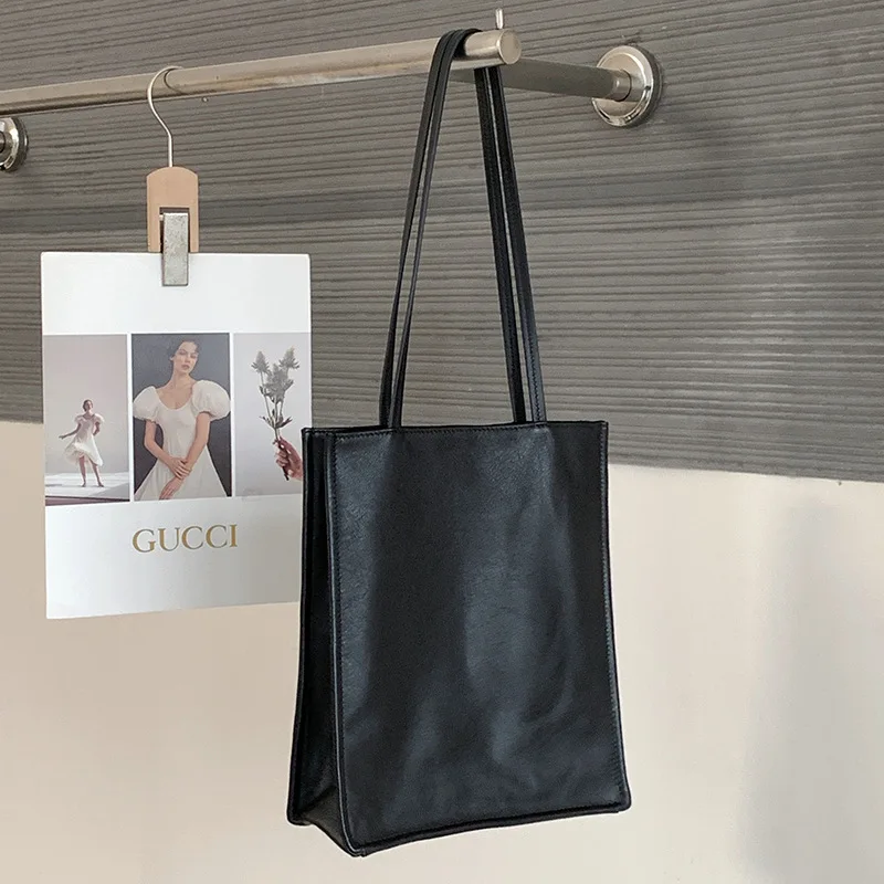 New Women's Full-Grain Leather Underarm Tote Bag