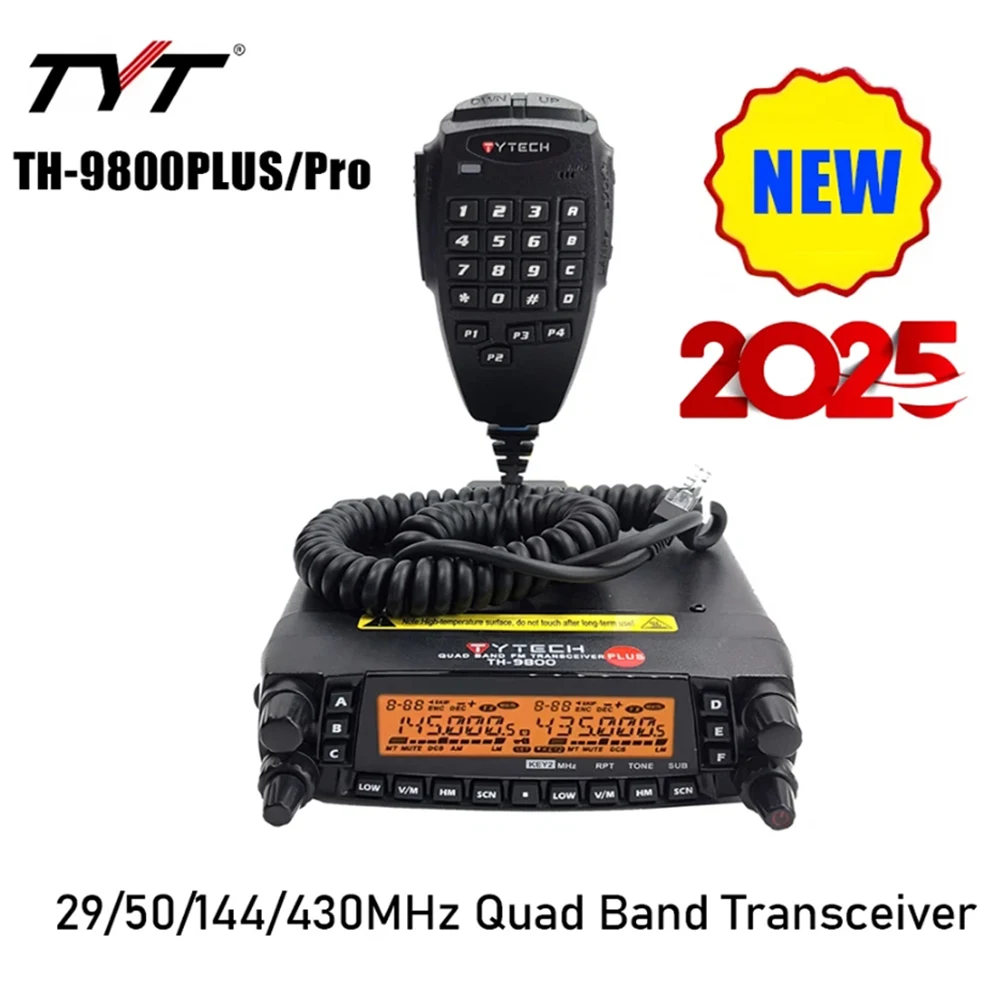 Najnowsza wersja TYT TH-9800Plus, czterozakresowe radio komunikacyjne 29/50/144/430MHz 50W, ulepszone radio mobilne TH9800 z podwójnym wyświetlaczem.