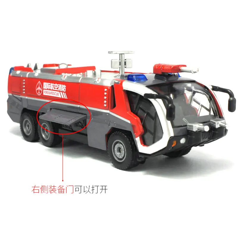 1:50 Toys Car Model Alloy Diecast Airfield Water Cannon Water Fire Rescue Truck Cars Collection Gift for Kid Hobby Toy Boys B116