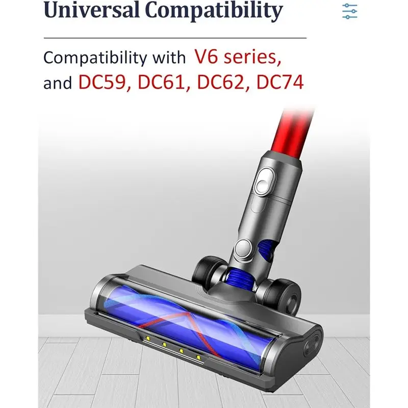 BAAM-Quick-Release Motor Head Cleaner Brush For Dyson V6 DC58 DC59 DC62 DC72 DC74  Vacuum Attachment  With Dust LED Lights