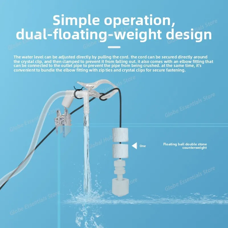 Fish Tank Automatic Water Replenisher Marine Tank Water Level Controller, Electronic Water Replenisher, Suction Cup, Float Valve