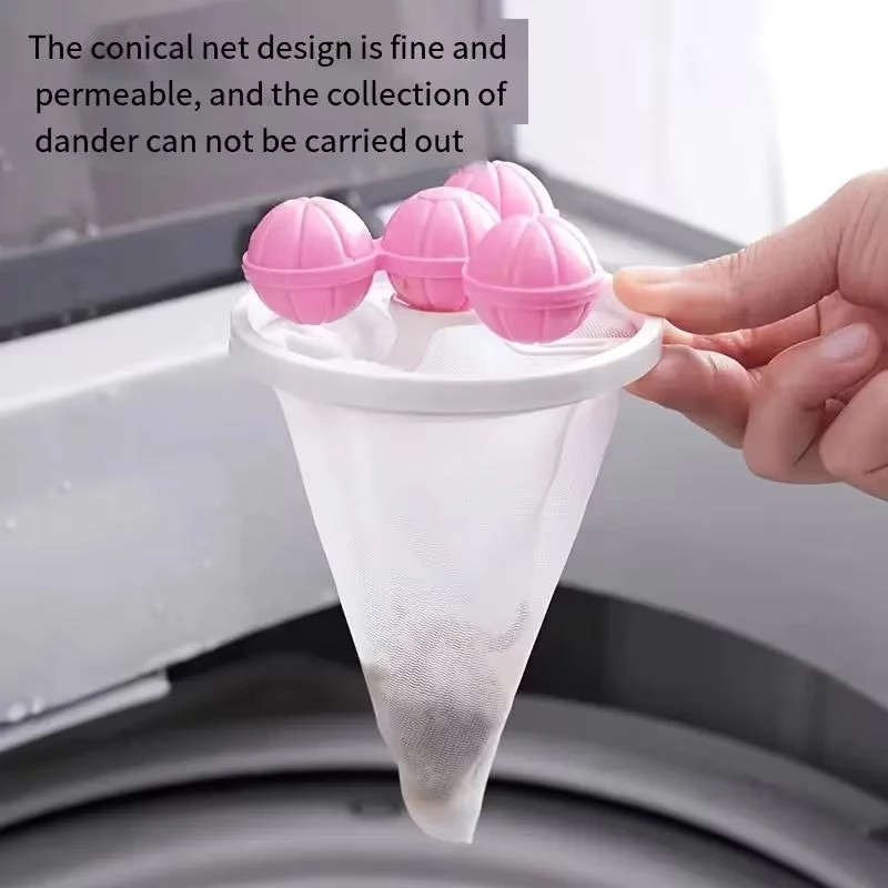 5 laundry fluff ball bags, fluff balls, floating hair remover, clothing cleaning and care balls, clean with washing machine