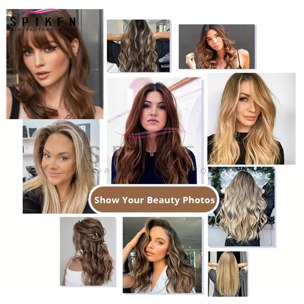 Spikfn fita de 12-24 polegadas em extensões de cabelo humano natural em linha reta 20 unidades/pacote 30g fita fácil de usar em casa preto marrom loiro