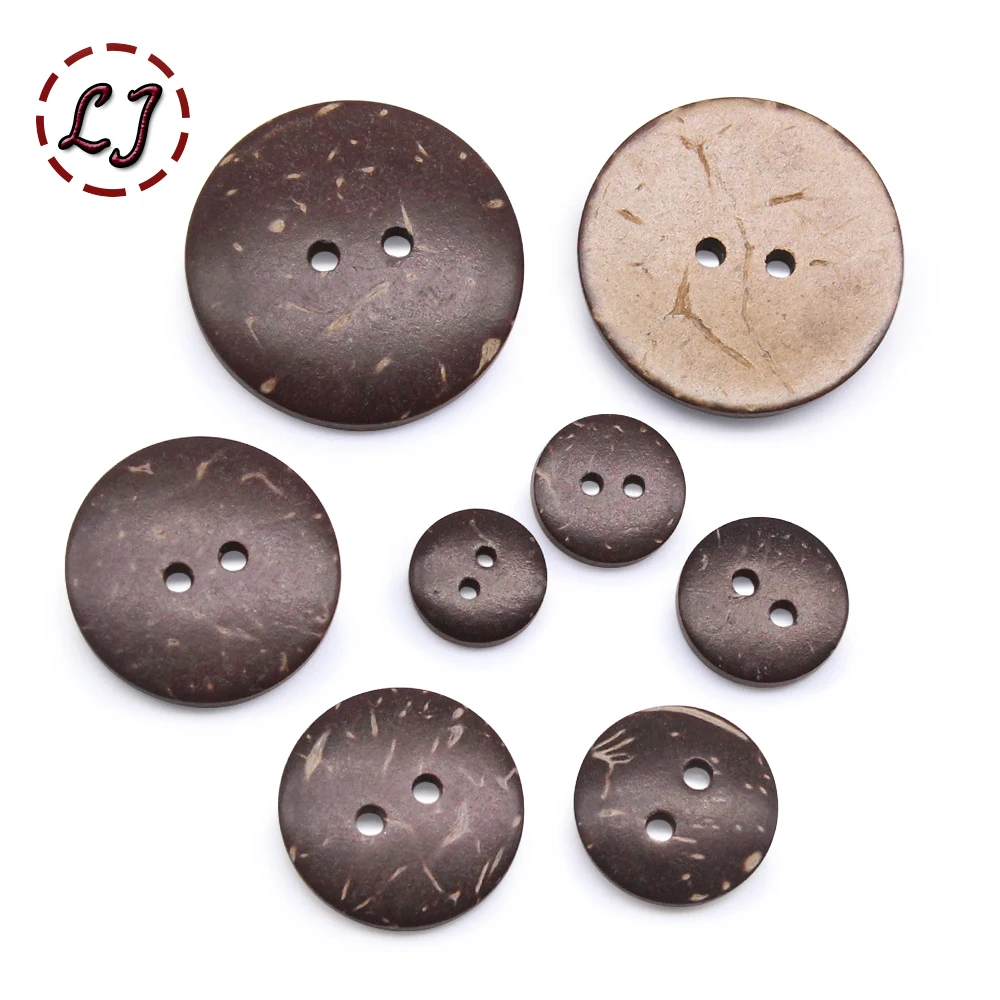 New 30pcs/lot Eco-Friendly Natural color coconut Sewing Buttons 2 Hole Button garment Scrapbooking Sewing Accessories DIY