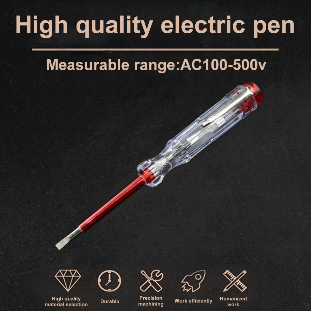 1/2Pcs Portable LED Voltage 100-500V Test Pen Tester Flat Screwdriver Socket Detector Screw Driver Repair Electrician Tools