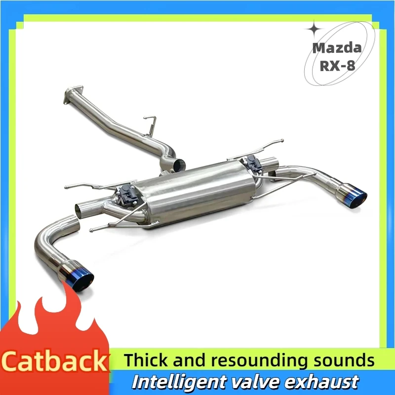 Catback Exhaust system For Mazda RX-8 high-performance exhaust with valve tip customizable in size, color, and style