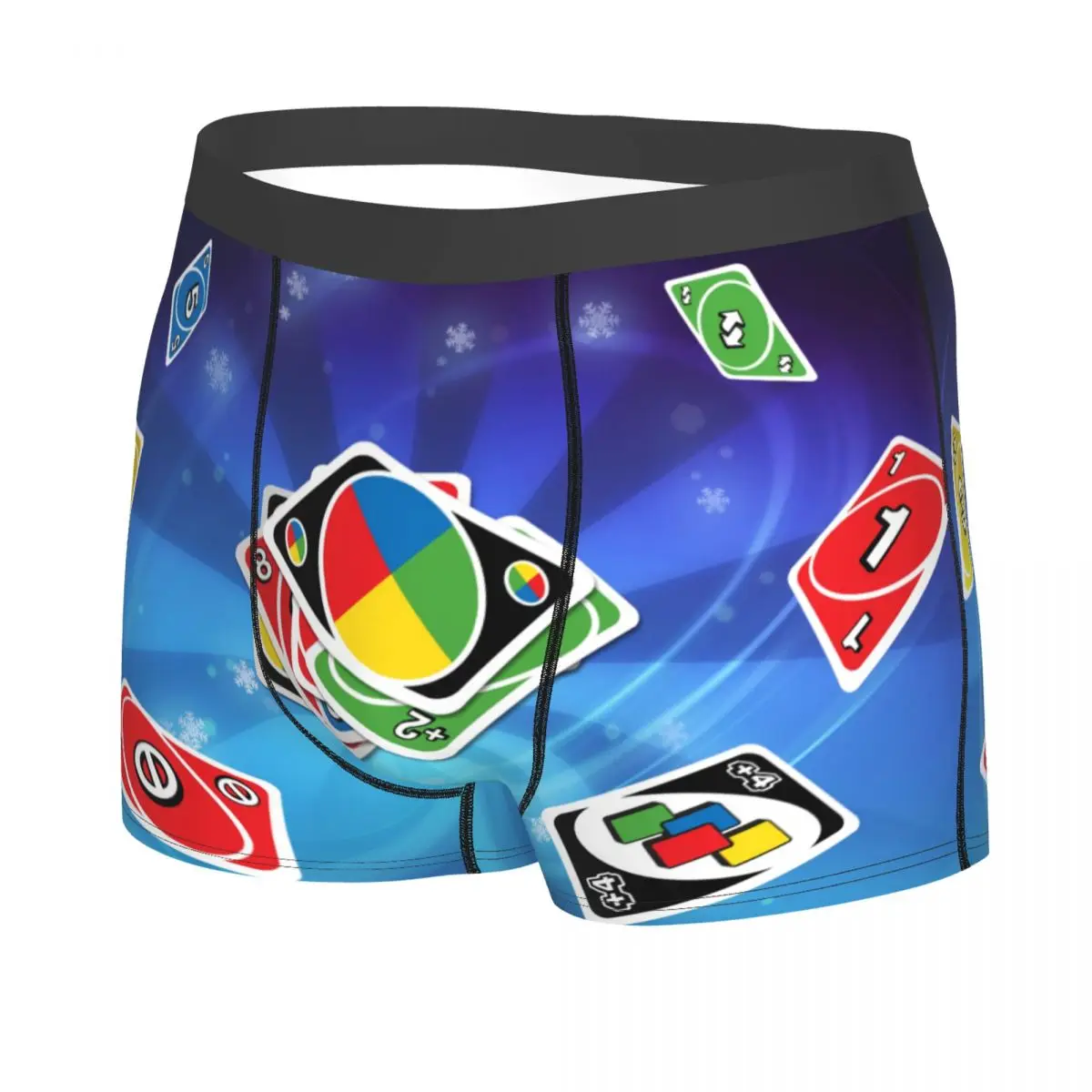 Custom UNO Card Game Underwear Male Printed Boxer Briefs Shorts Panties Breathable Underpants