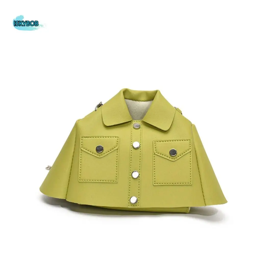 

Solid Color Clothes Shaped Crossbody Bag PU Leather Harajuku Chain Shoulder Bag Korean Style Coat Women Handbag Daily