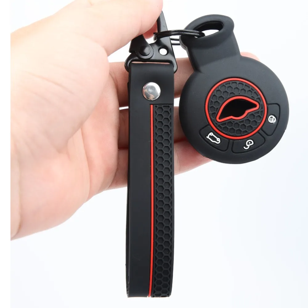 Soft Silicone Key Fob Case For BMW Mini Cooper Clubman Countryman Paceman Roadster R56 R57 CAS3 with swivel clip