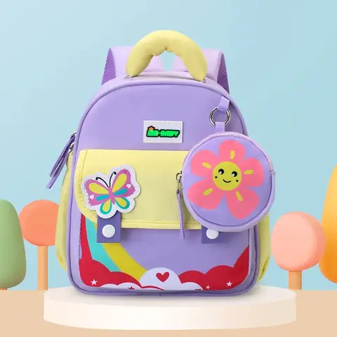 New Kindergarten Backpack for Boys and Girls Cartoon Cute Lightweight Large Capacity Stress Relieving Casual Daypack