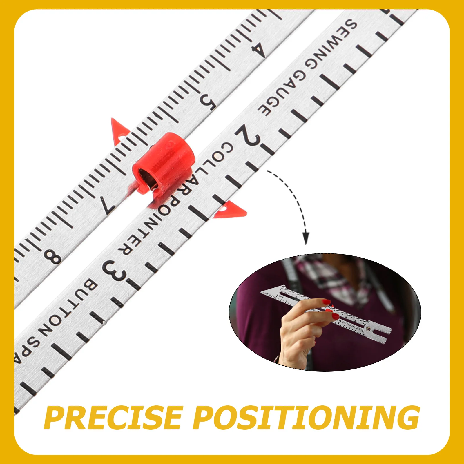 

Sewing Ruler Crafting Quilting Ruler Measuring Gauge Sliding For Diy Fabric Seam Beginner Durable Aluminium Tool Gift