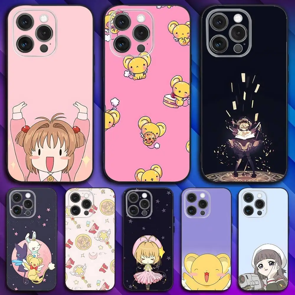 

Card C-Captor Anime S-Sakura Phone Case For iPhone 17,16,15,14,13,12,11,Pro,Max,Plus,X,XS,SE4,E,Mini,Soft Black Case