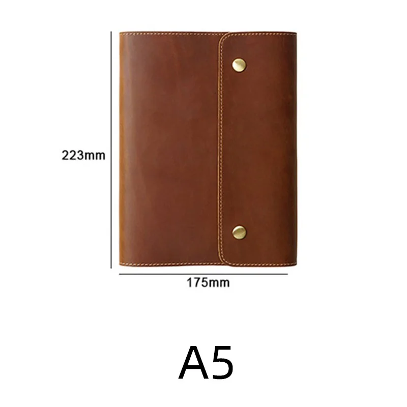 A5 Double Button Leather Notebook 176 Pages  Handmade Journal Multifunction DIY Travel Diary Lined Graph Blank Paper Book Gift