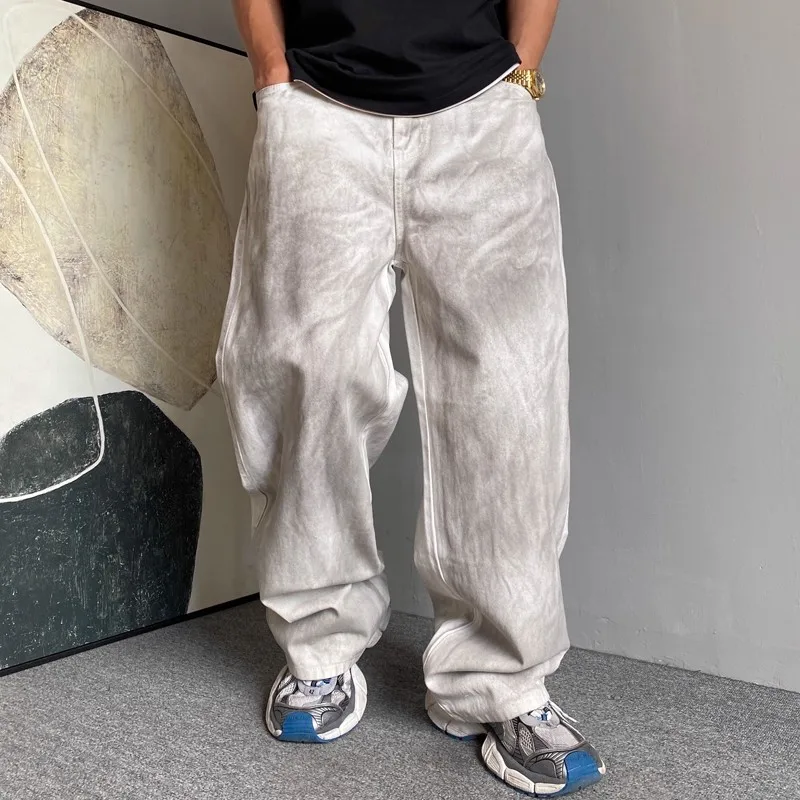 

plus Size Men's Jeans 300 Pou Straight Loose Fit Casual Sle mid Waist Denim Pants for Autumn Winter Couple's Wear