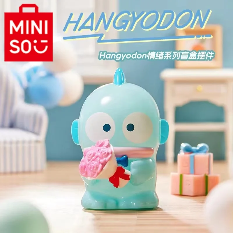 Miniso Genuine Sanrio Hangyodon Emotional Series Mini Action Figurine Cute Cartoon Model Collection Pvc Statue Doll Toys Gift