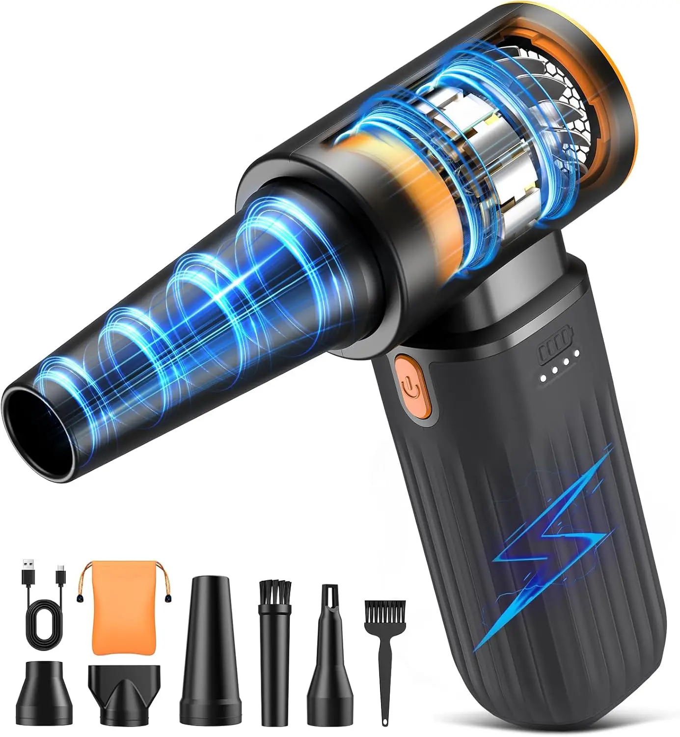 

260000RPM Cordless Air Blower, 3-Speed Adjustable Rechargeable Dust Cleaner for Keyboard Computer Car