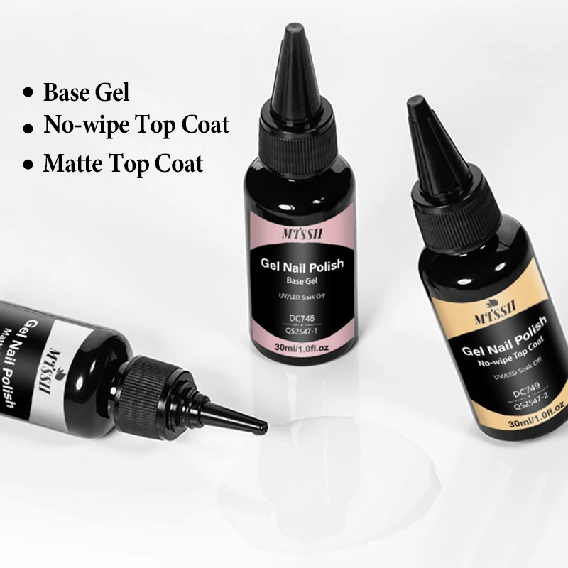 Mtssii 30ML Base Gel No Wipe Top Coat Nail Art Soak Off UV LED Opaco Top Coat Smalto per unghie Gel per manicure Vernice gel funzionale