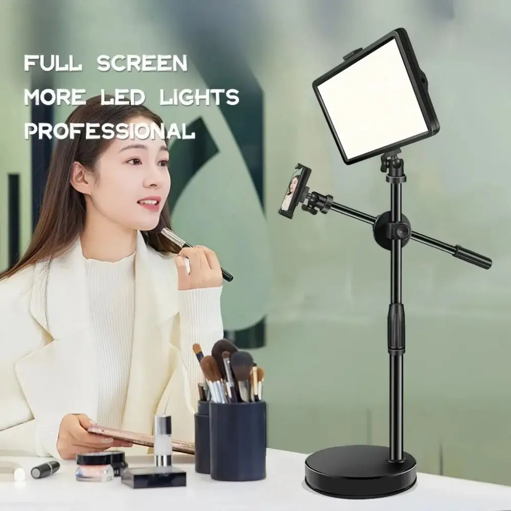 

Plastic Mobile Phone Fill Light Dimmable Light Rechargeable Live Streaming Tool Adjustable Overhead Live Streaming Light