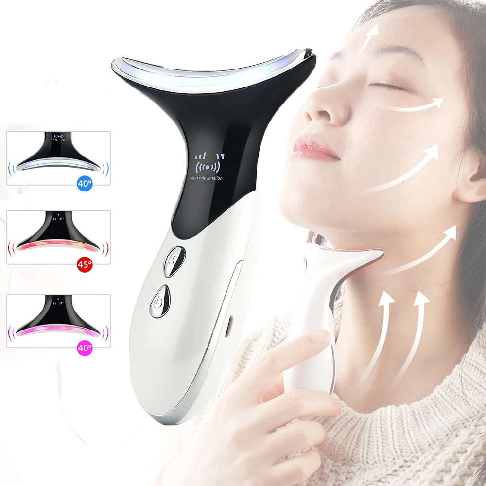 4 In1 rimuovi doppio mento dispositivo per il collo EMS LED Photon Therapy Anti-rughe Ion Vibration Face Skin Lifting massaggiatore rassodante