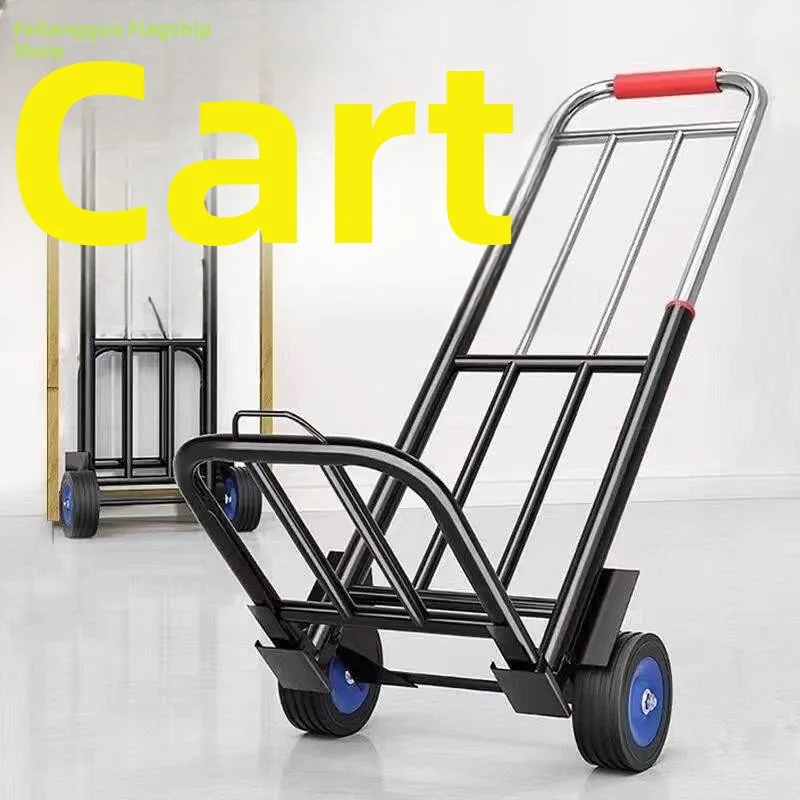 convenient-foldable-stainless-steel-hand-pulled-cart-for-audio-equipment-vegetable-buying-and-cargo-transport