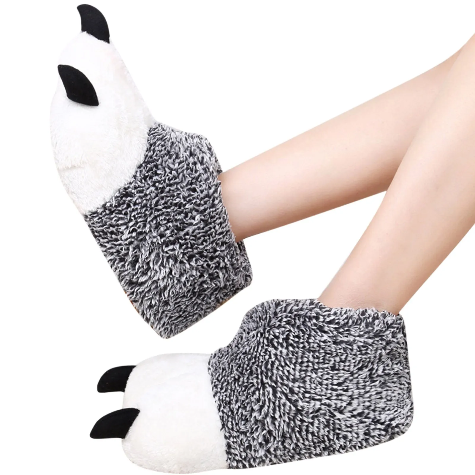 Autumn Winter Warm Home Paw Plush Slippers Thermal Soft Cotton Animal Bear Claw Slippers Indoor\\Floor Shoes Slides for Bedroom