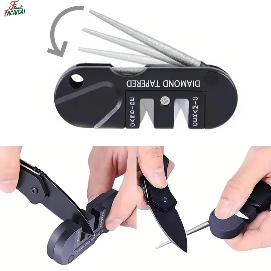 

2Pcs Portable Knife Sharpener,Multi-Functional Pocket Knife with Tungsten Steel - Portable for Outdoor,Camping,Kitchen & Hunting