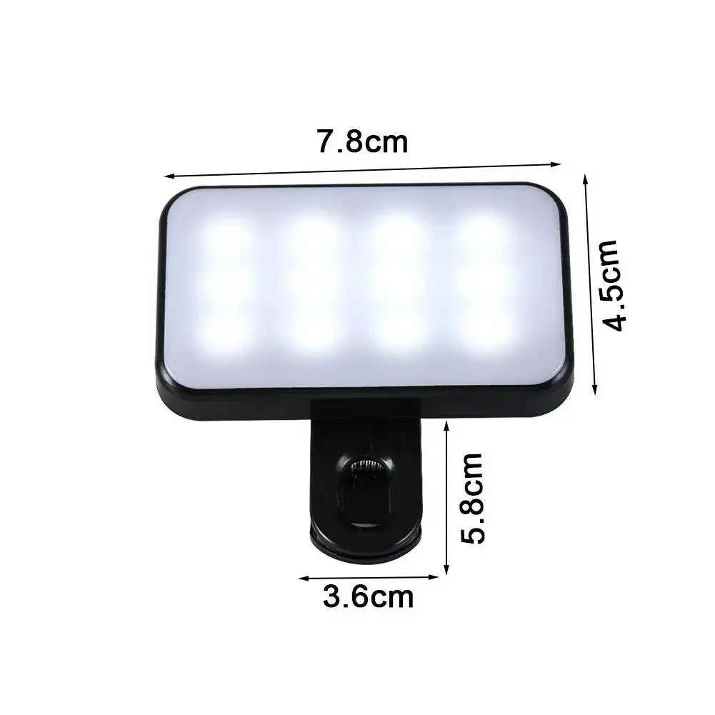 Lampu Isi Selfie Mini Portabel Dapat Diisi Ulang 3 Mode Klip Kecerahan Dapat Disesuaikan untuk Ponsel Rias Lampu Isi Komputer