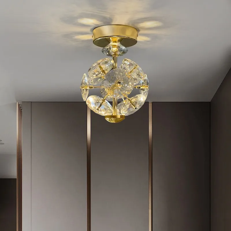 Modern luxury Crystal Ceiling Lights For Living Room Bedroom Led Ceiling Lamps Corridor Aisle Entrance Door Light Balcony Lamp