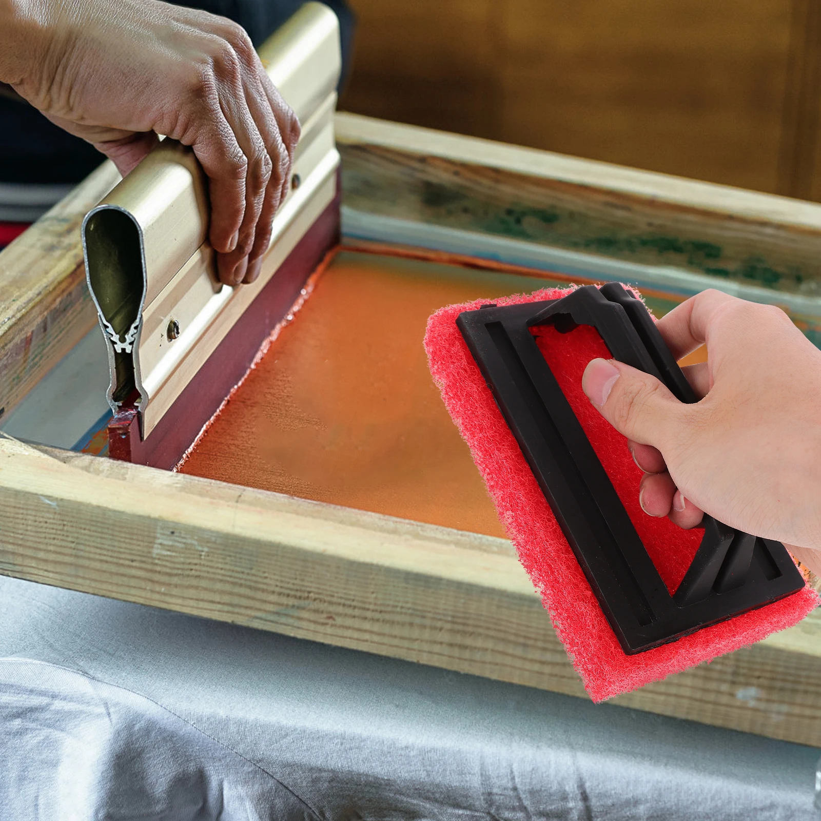 

3Pcs Screen Printing Ink Remover Scrub Pad Cleaning Brush Durable Thick Material Practical Printing Accessories