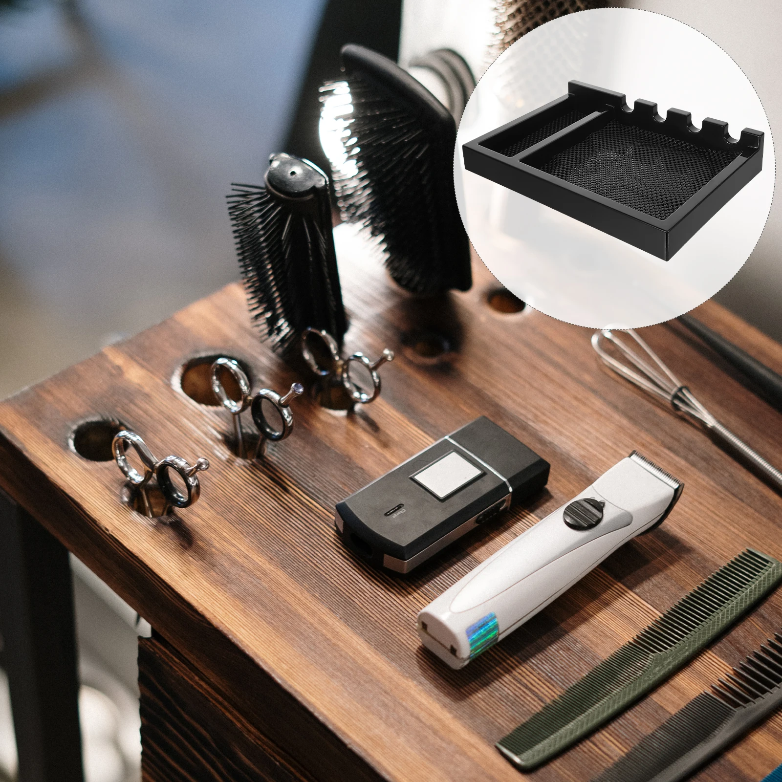 

Black Plastic Clipper Rack for Hairdresser Shaver Beard Trimmer Storage St Salon Station ganizer Professional Barber Accessories