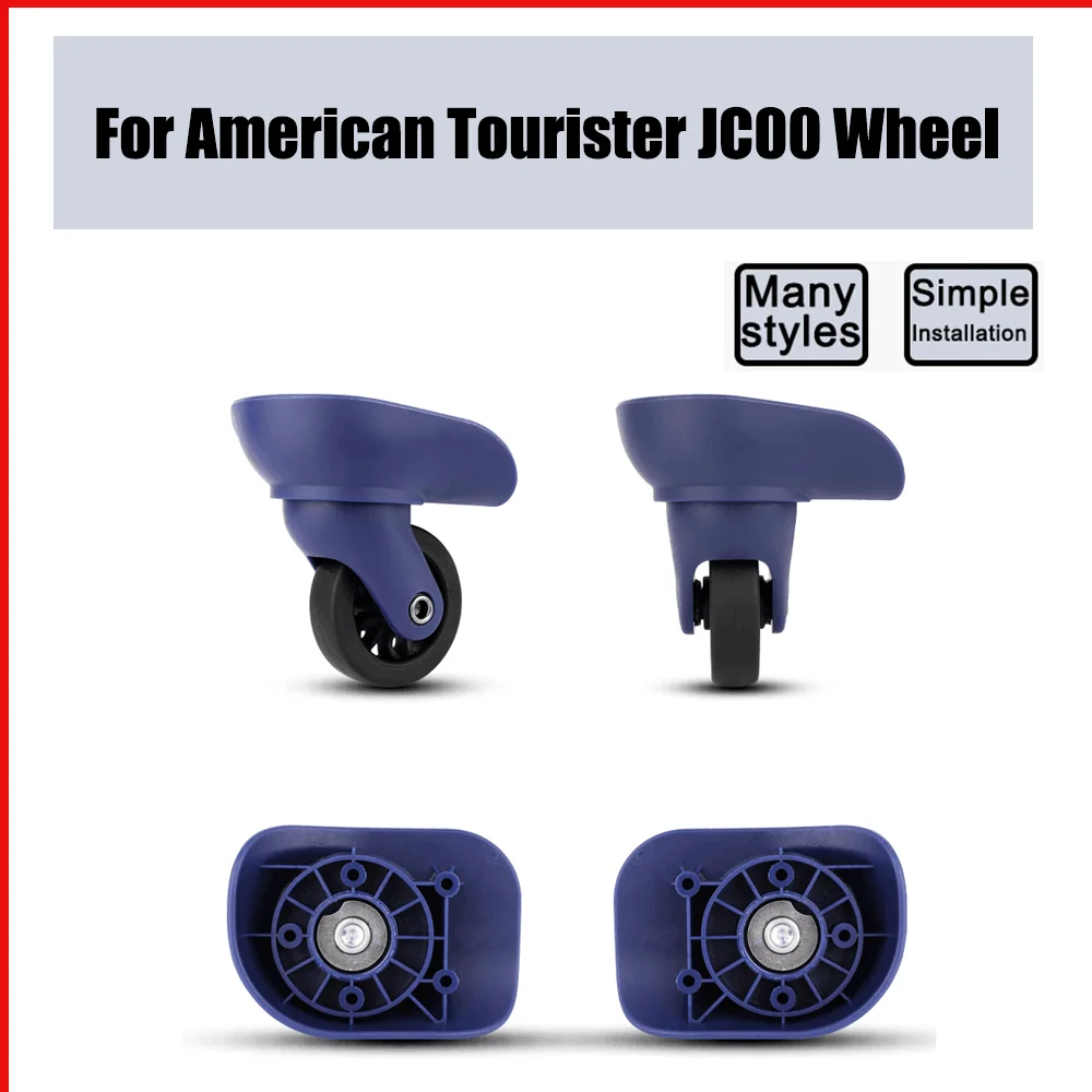 For American Tourister JC00 Trolley Case Wheel Pulley Sliding Casters Universal Luggage Wheel Silent Smooth Wear-resistant Blue