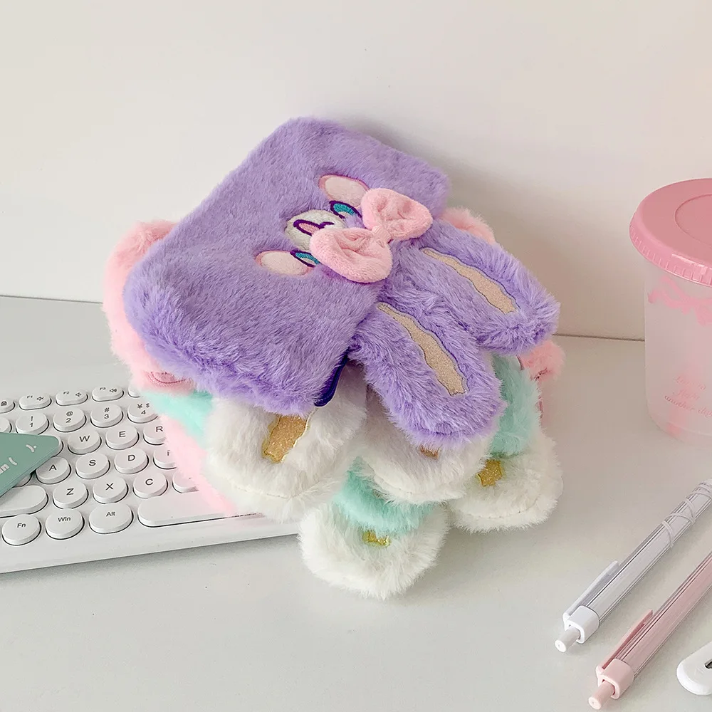

Large Capacity Pencil Pouch Smooth Plush Pencil Case Cartoon Rabbit Plush Pencil Bag Cute Student Stationery Storage Bag For