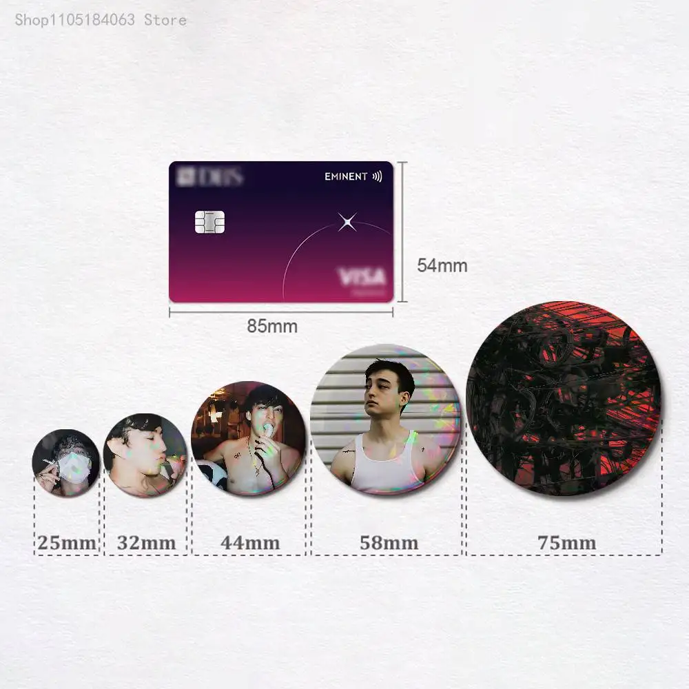 Joji PIXELATED KISSES Badges 25 32 44 58 75 mm Round Cosplay Pin Bag Decor Fans Collect Friends Gifts Brooch Souvenir