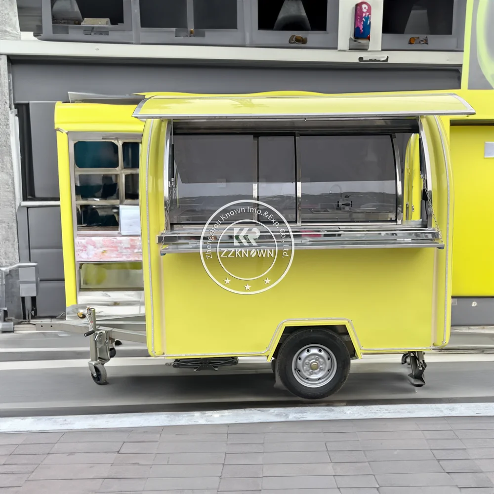 

Street Mobile Snack Trailer Fully Kitchen Equipments Concession Fast Food Truck Ice Cream Coffee Kiosk For Sell